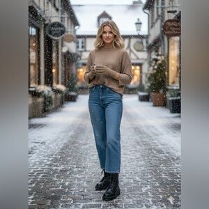 Linea Blu Merino Wool Shrinkage Resistant Sweater Lightweight GUC L